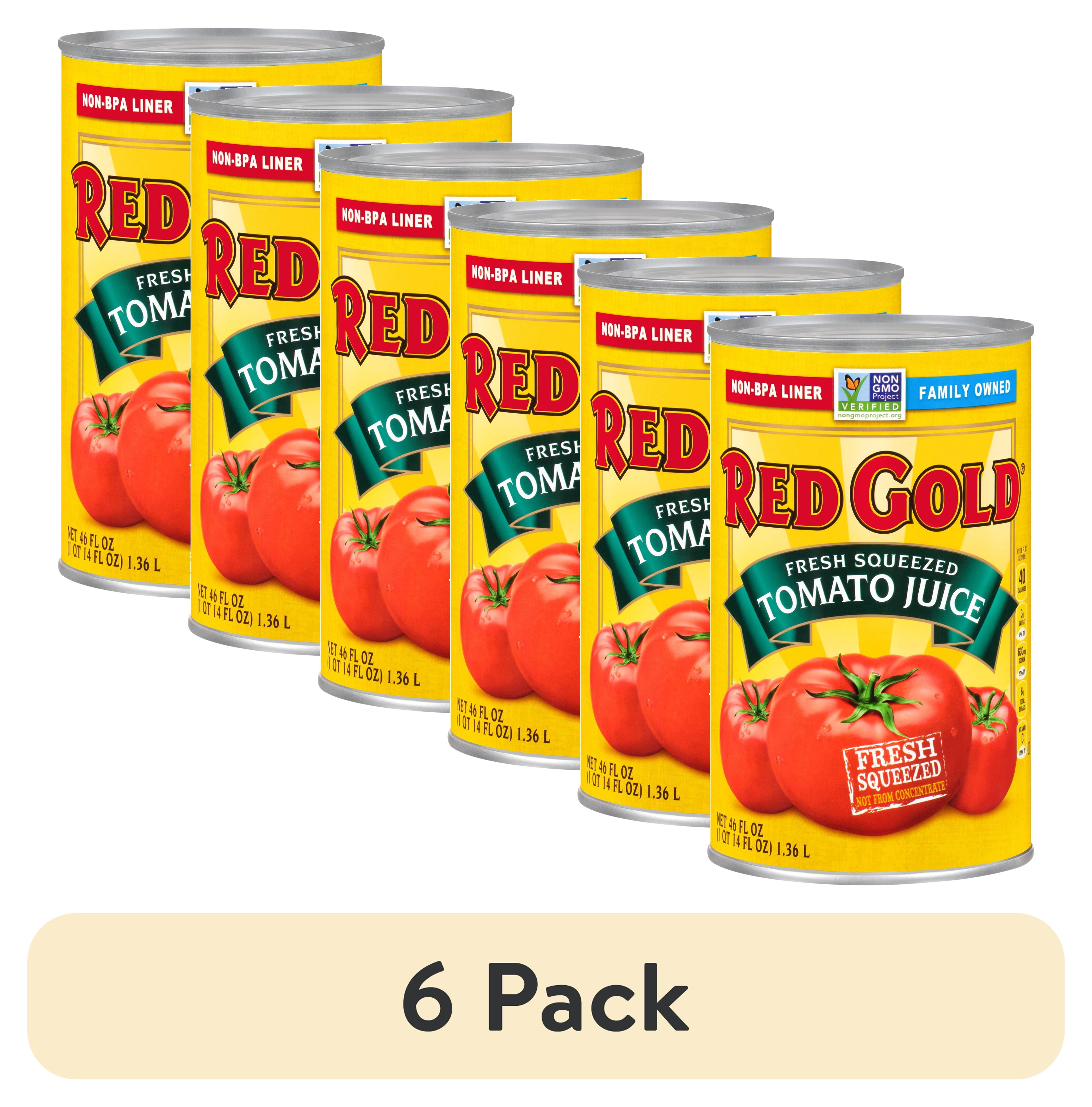 (6 pack) Red Gold Fresh Squeezed Tomato Juice, 46 oz Can