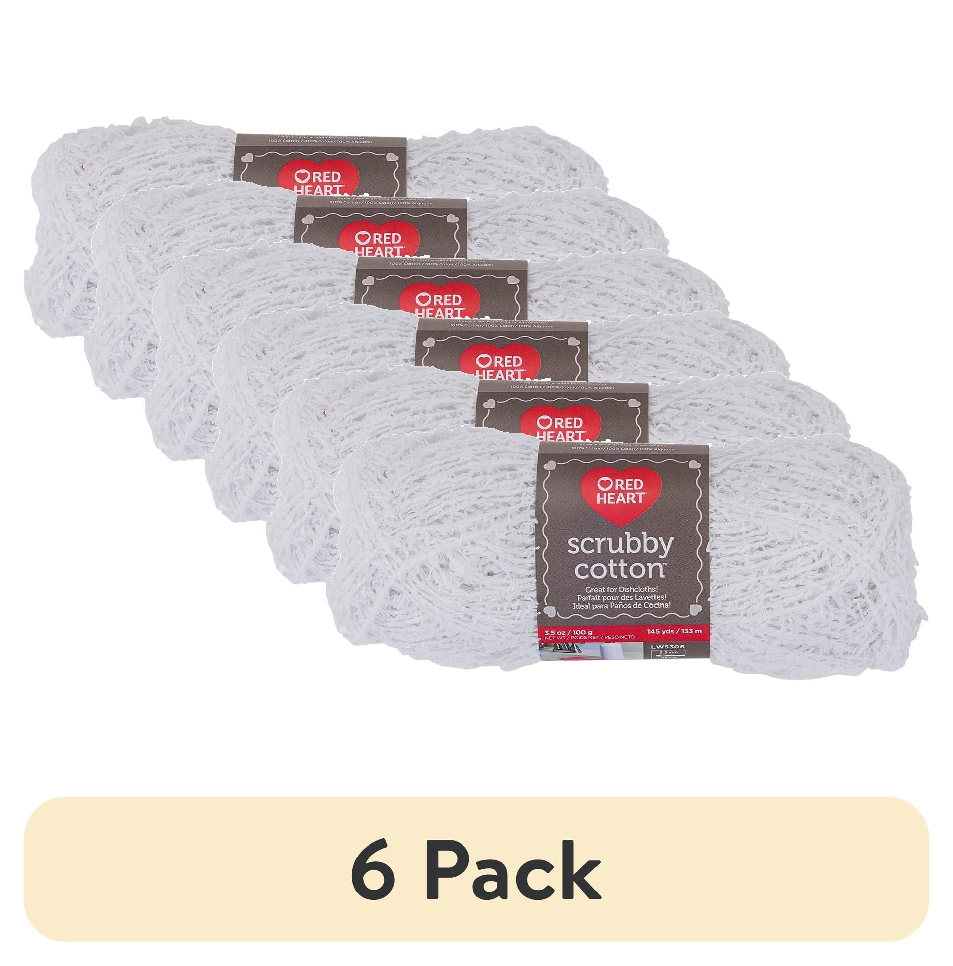 (6 pack) Red Heart Medium 100% Cotton White Yarn, 145 yd - Walmart.com