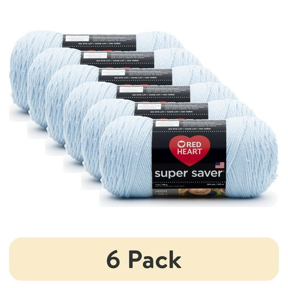 (6 pack) Red Heart® Super Saver™ #4 Worsted Acrylic Yarn, Lightblue 7oz/198g 364yd