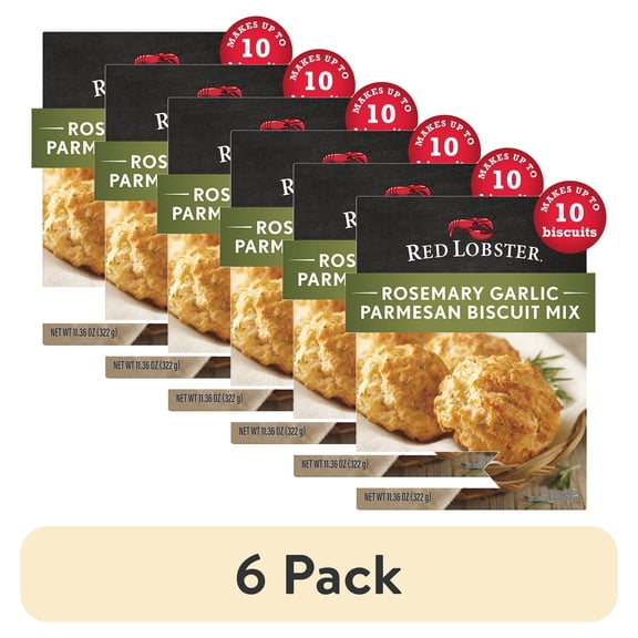 (6 pack) Red Lobster Rosemary Garlic Parmesan Biscuit Mix, Rosemary Garlic Herb Seasoning Included, 11.36 Oz Box