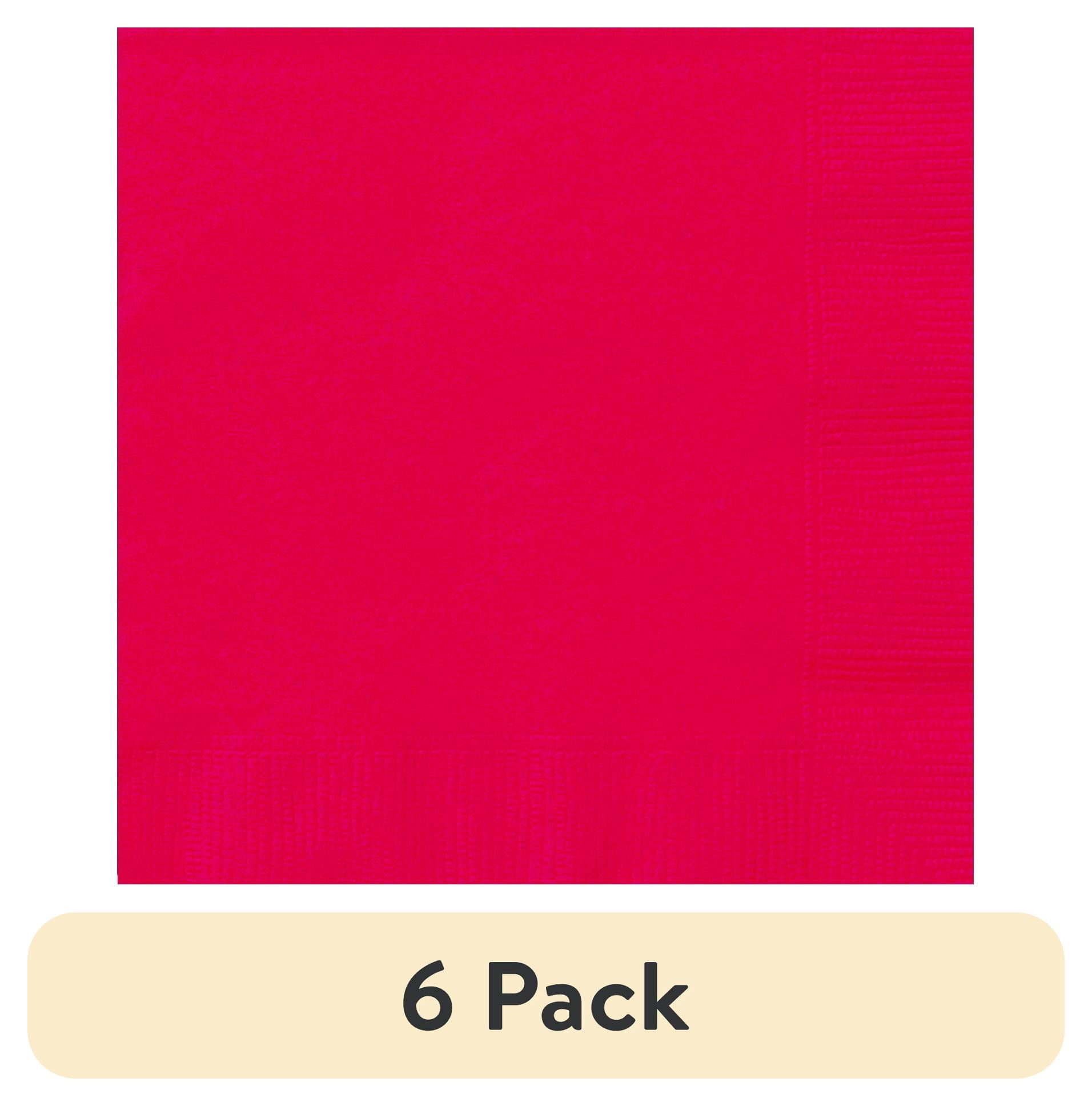 (6 pack) 24CT 6.5IN x 6.5IN Red Disposable Paper Napkins by Way To Celebrate