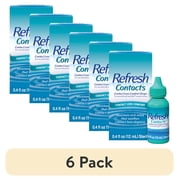 6 pack Refresh Contacts Contact Lens Comfort Drops Artificial Tears Contact Lens Rewetter, 12 ml