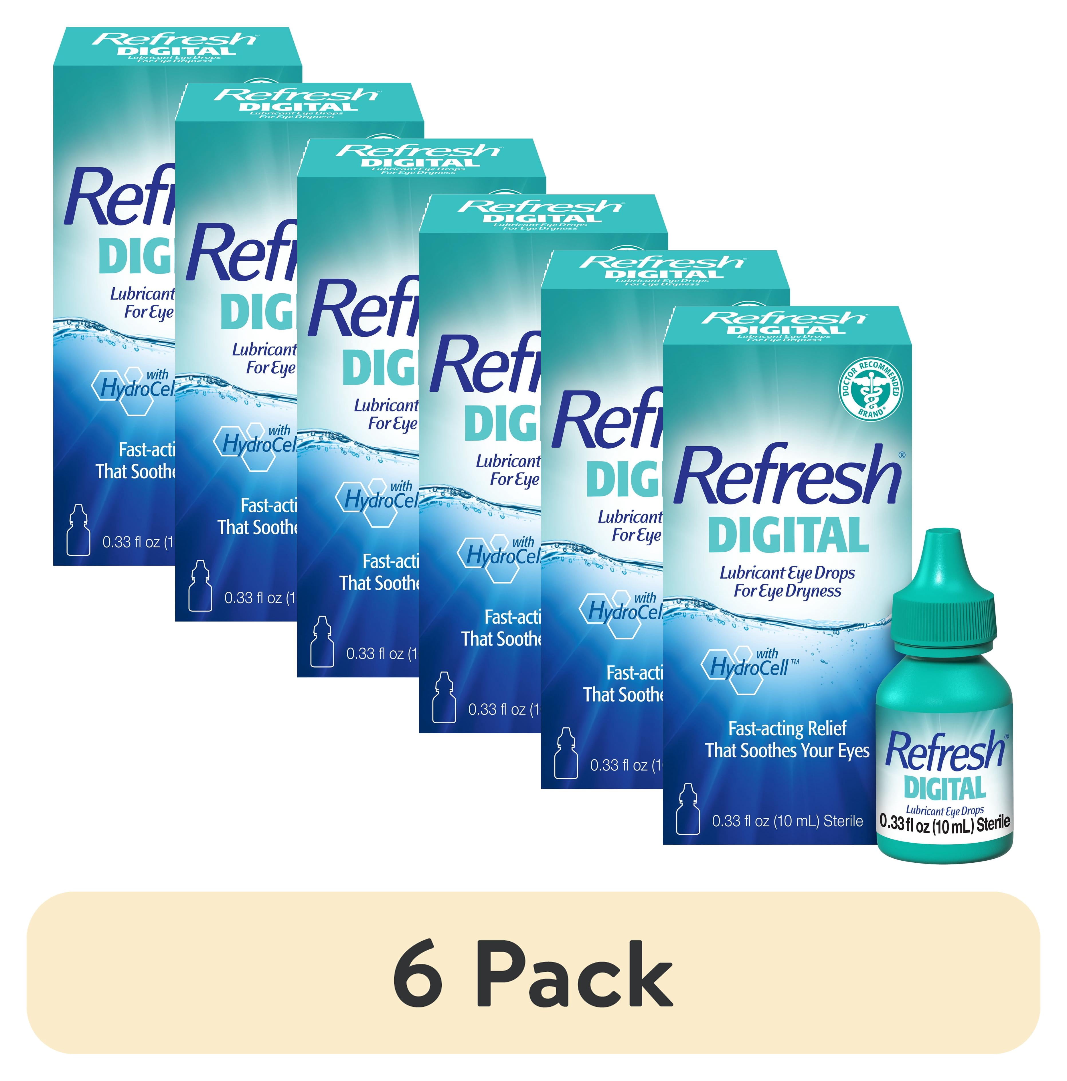 (6 pack) Refresh Digital Lubricant Eye Drops Artificial Tears, 10 ml