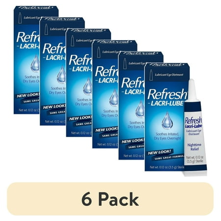 (6 pack) Refresh PM Lubricant Eye Ointment Nighttime Relief For Dry Eye - 3.5 Gm