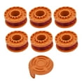thumbnail image 1 of 6 pack Replacement Spool Line with 1 Pack Spool Cap Cover For WORX WA0010, 1 of 5