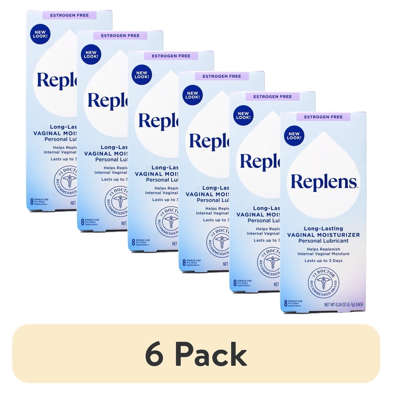 6 pack) Replens Long Lasting Vaginal Moisturizer 8 Pre-filled