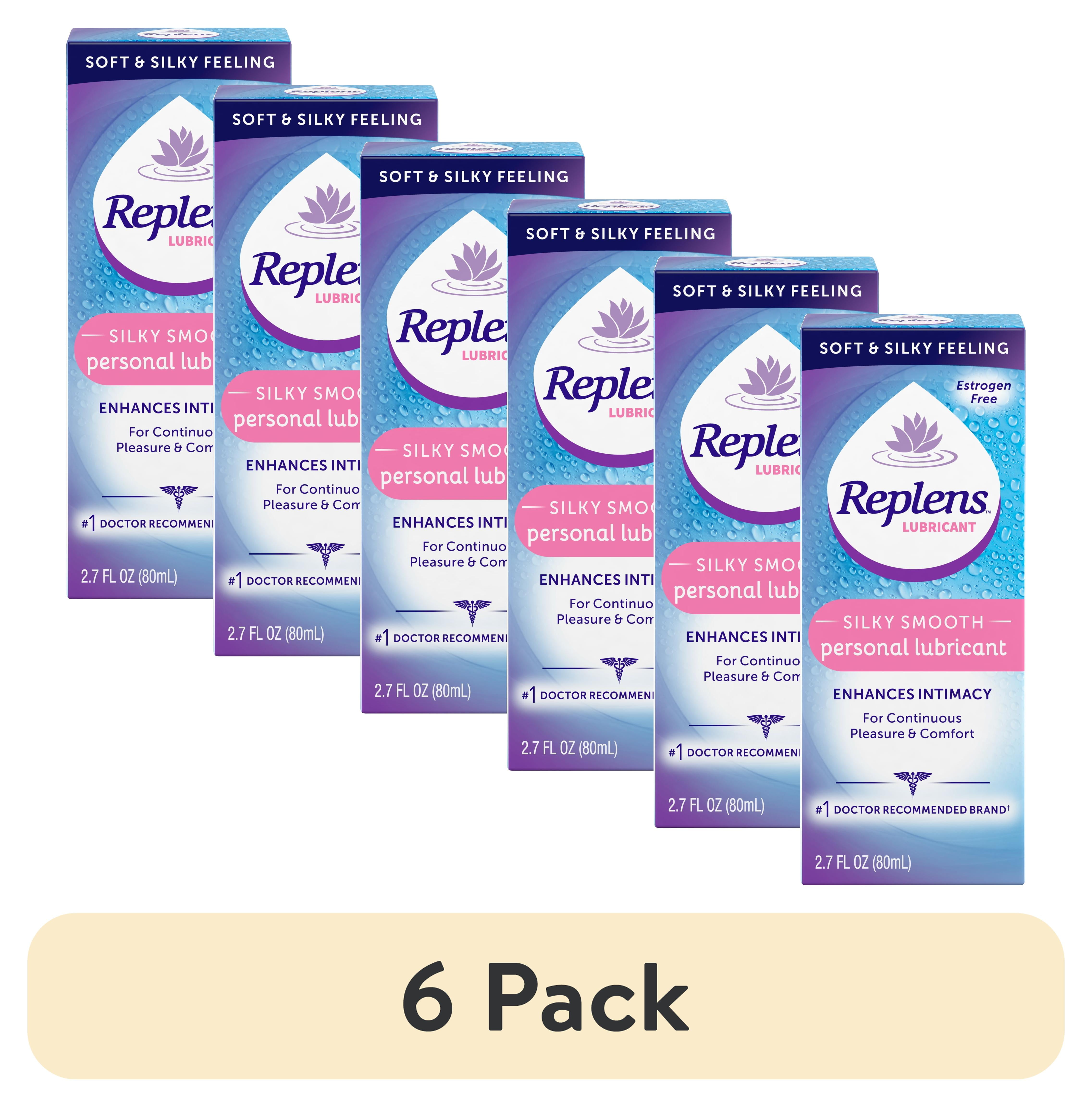 6 pack) Replens Silky Smooth Personal Lubricant 2.7 oz (80 mL) Each