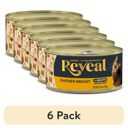 (6 pack) Reveal Natural Wet Cat Food, Chicken Breast in Broth, 2.47 oz