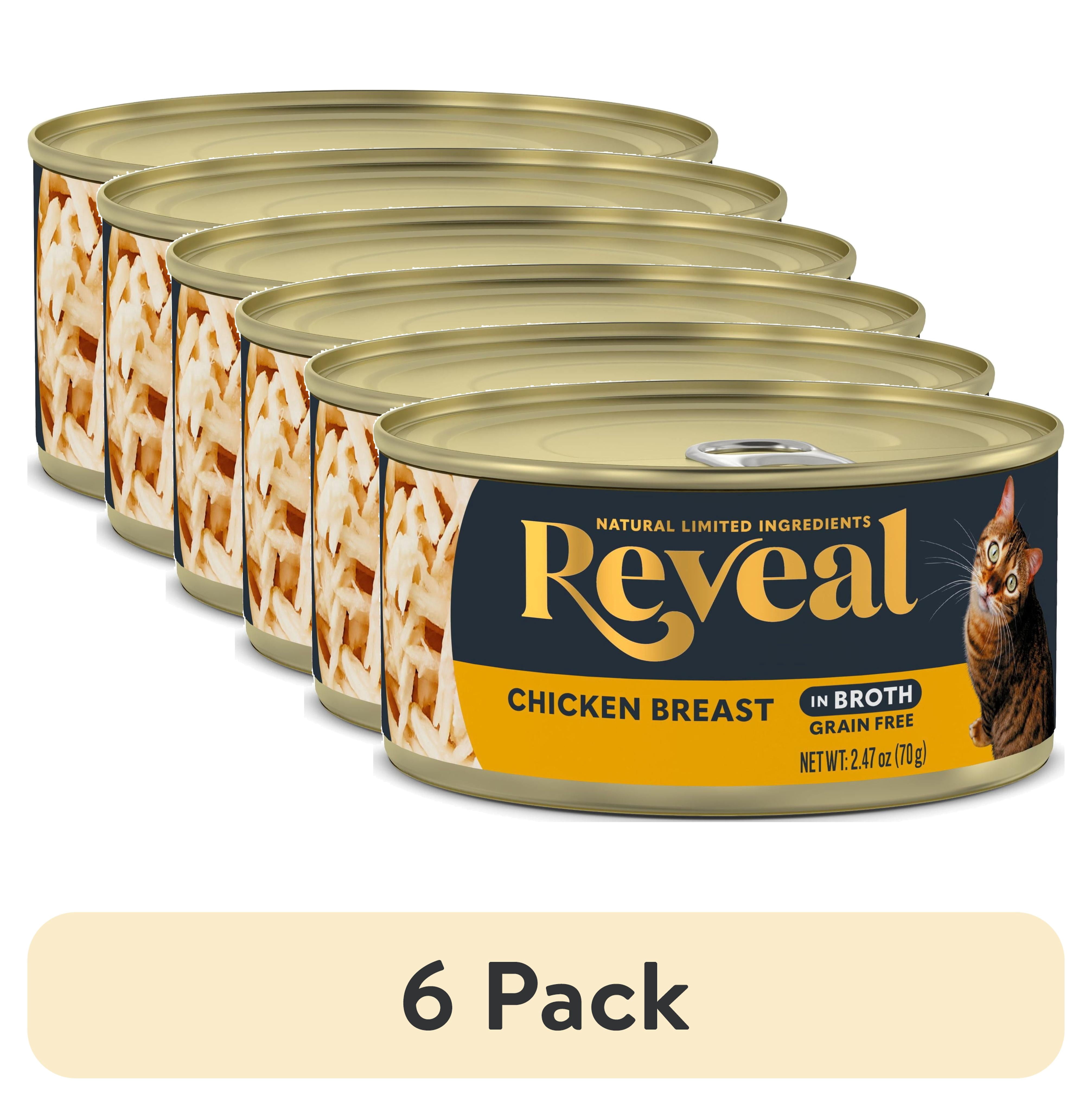 (6 pack) Reveal Natural Wet Cat Food, Chicken Breast in Broth, 2.47 oz