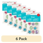(6 pack) 8 Count, Multicolor Rhinestones Rings, Party Favors, by Way To Celebrate