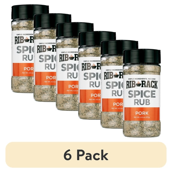 (6 pack) Rib Rack Pork Spice Rub, 4.5 oz.