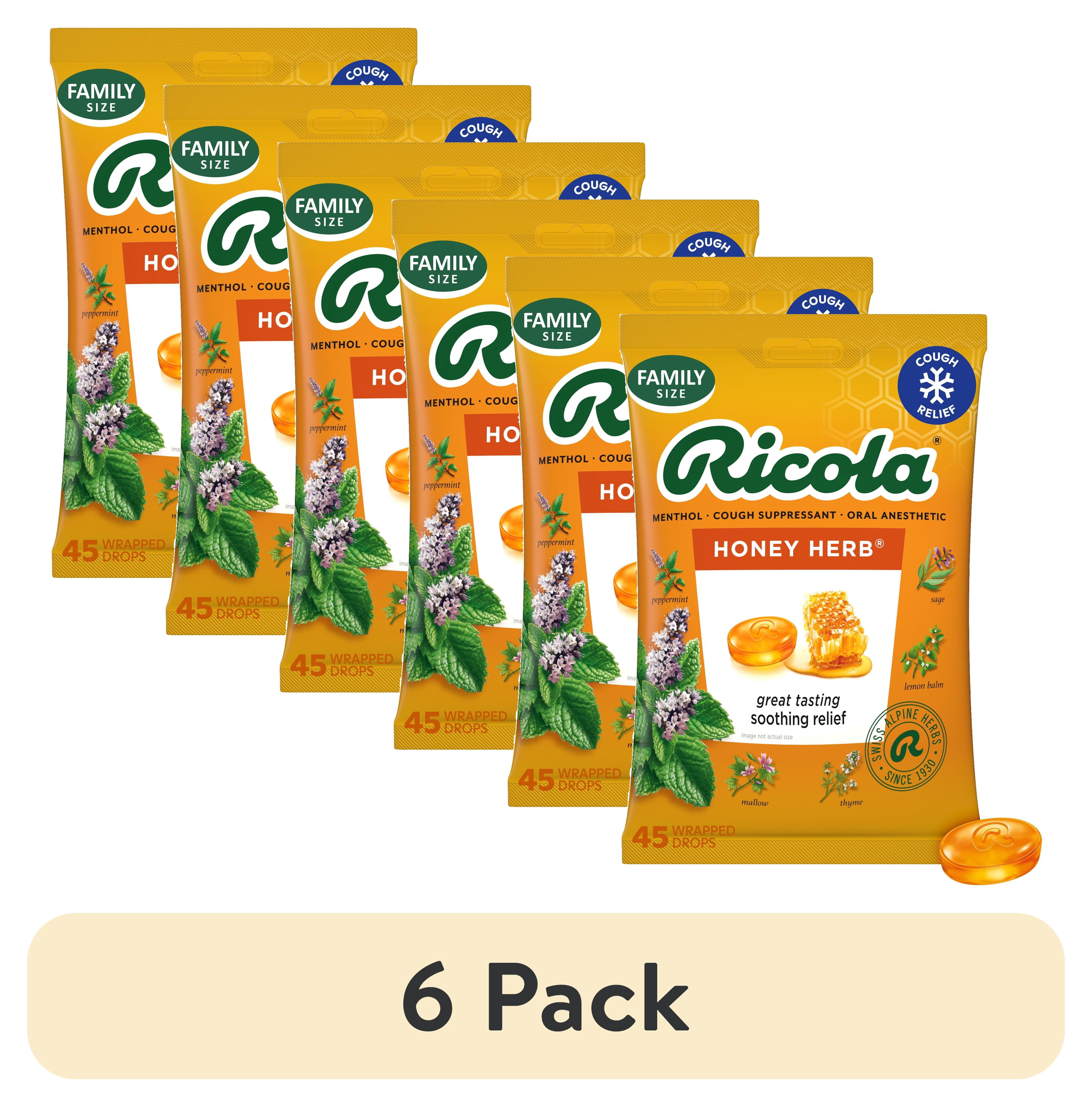 (6 pack) Ricola Honey Herb Cough Drops for Sore Throat and Cough Relief, Value Pack, 45 Count