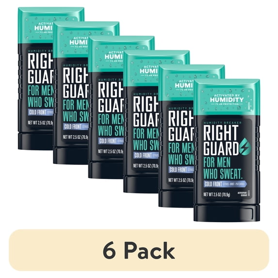 (6 pack) Right Guard Humidity Breaker Solid Antiperspirant & Deodorant for Men, Cold Front, 2.5 oz.