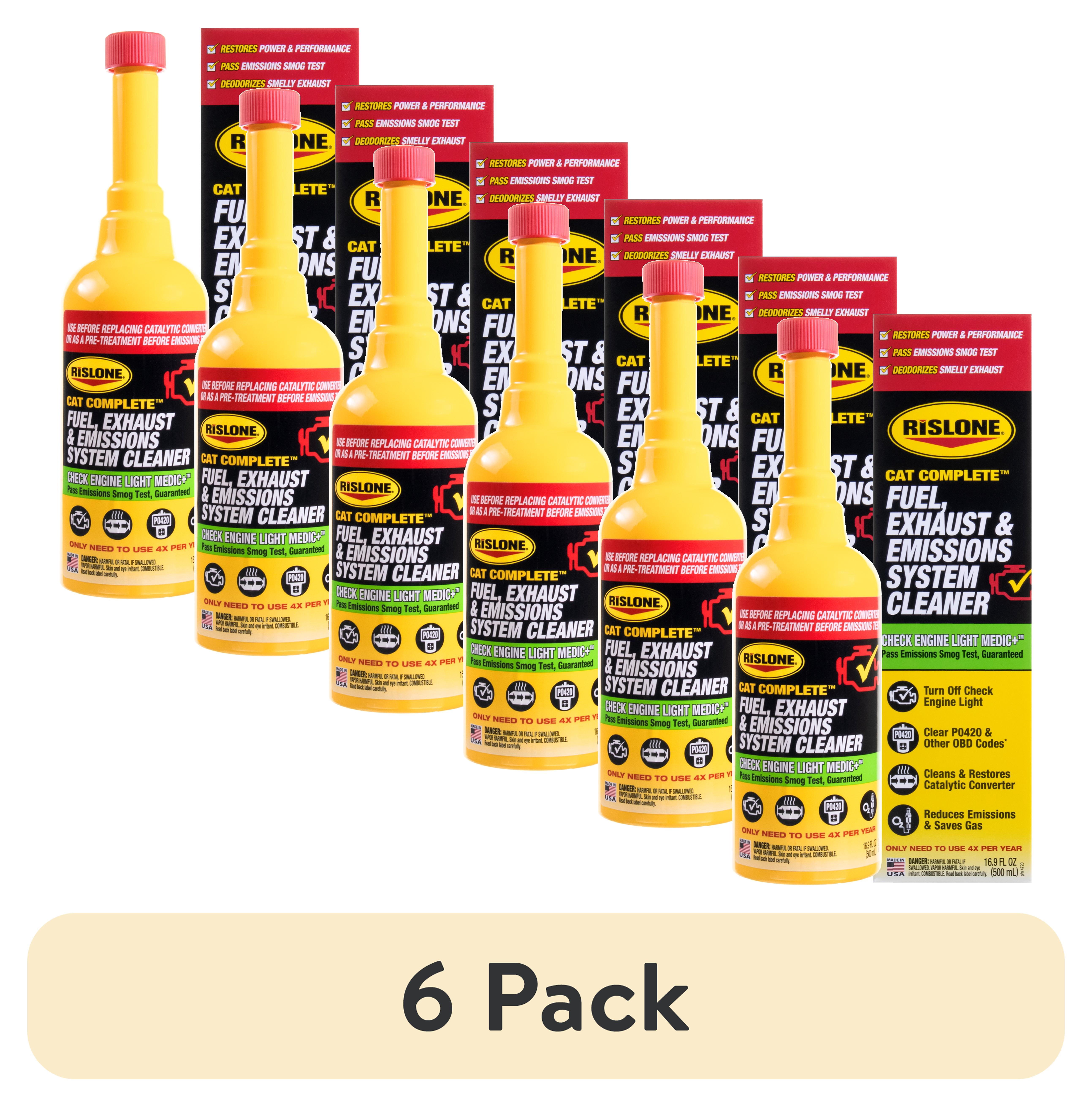 (6 pack) Rislone Cat Complete Fuel, Exhaust & Emissions System Cleaner, 16.9 oz