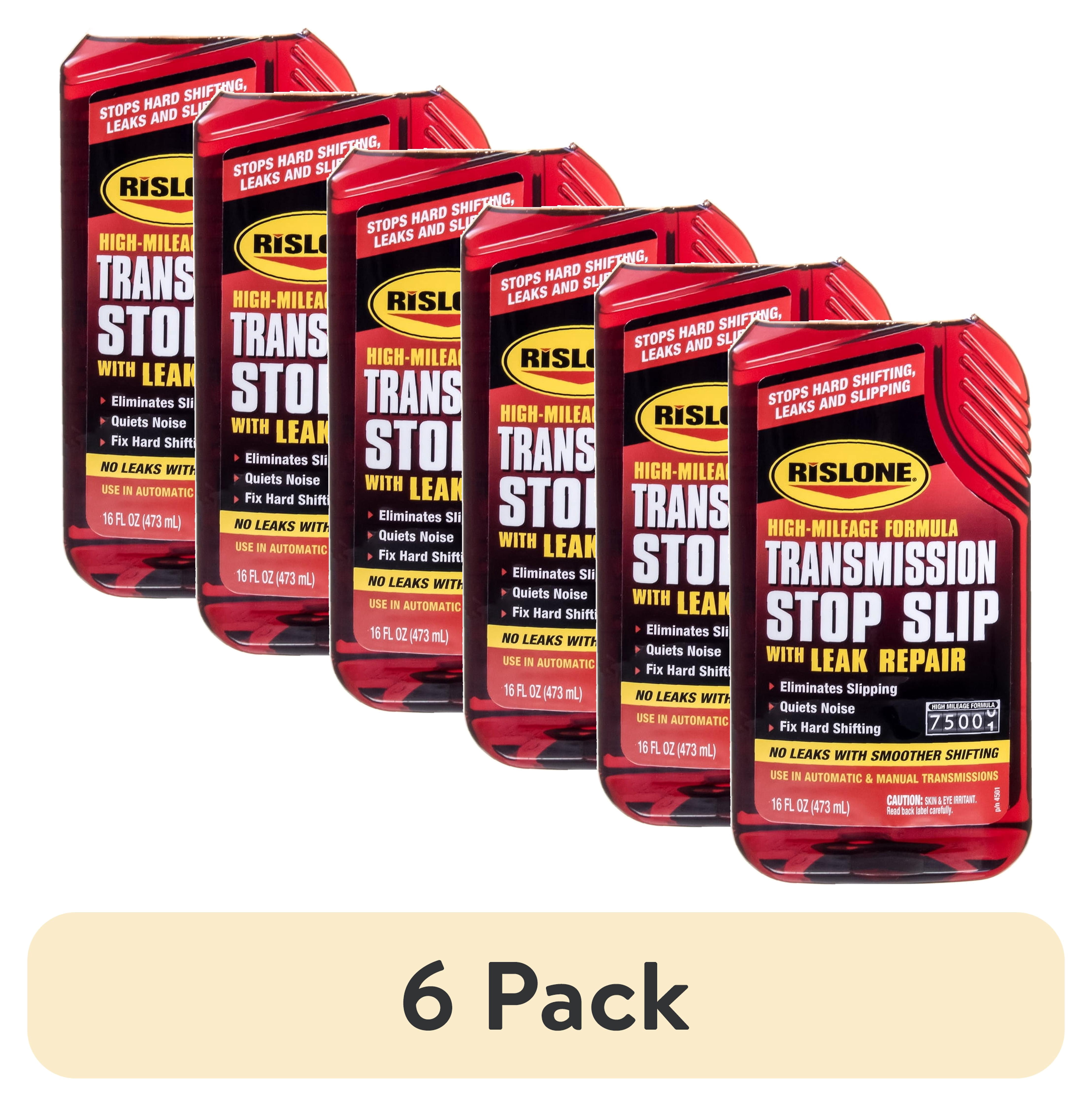 (6 pack) Rislone High Mileage Transmission Stop Slip with Leak Repair, Automotive Additives, 16.9 oz