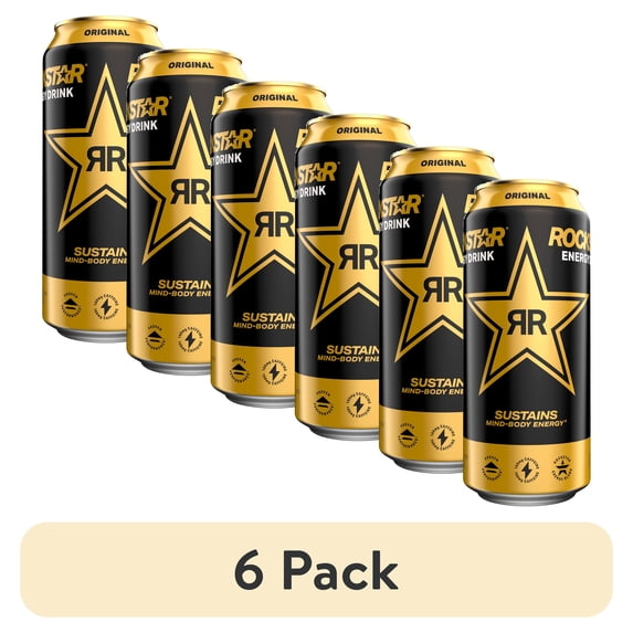 (6 pack) Rockstar Energy Drink Original Flavor, 16 fl oz, 1 Count Can