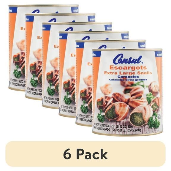 (6 pack) Roland Consul Escargot Snails, Extra Large, 28 oz. Can