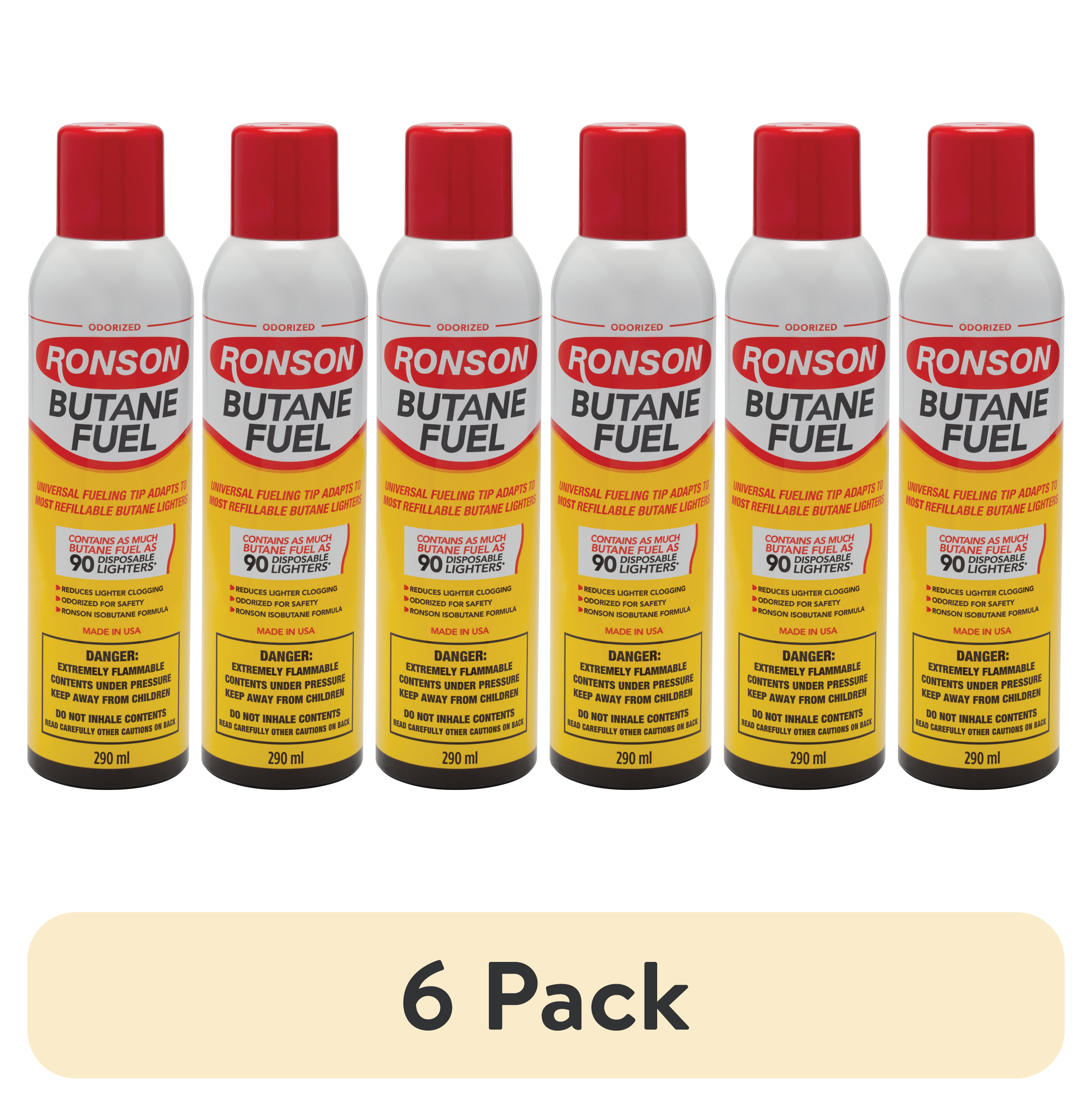 (6 pack) Ronson 290ml Odorized Butane