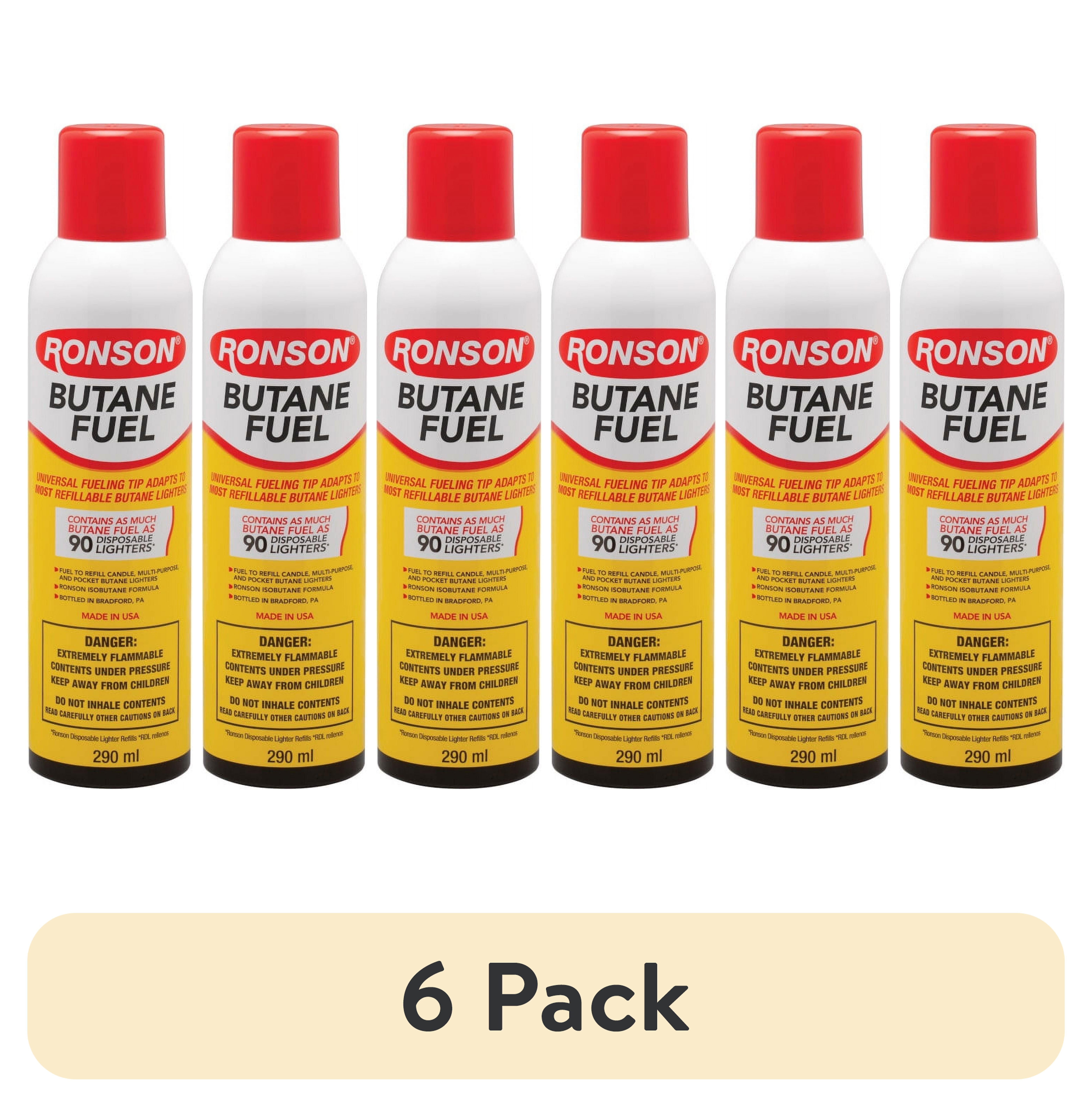 (6 pack) Ronson Multi-Fill Ultra American Butane Fuel Can - 290mL