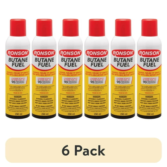 (6 pack) Ronson Multi-Fill Ultra American Butane Fuel Can - 290mL