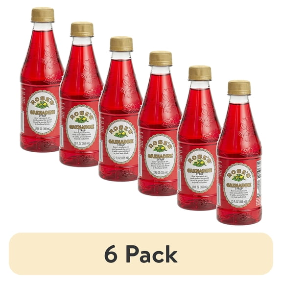 (6 pack) Rose's Grenadine Syrup 12 fl. oz l Pack of 2