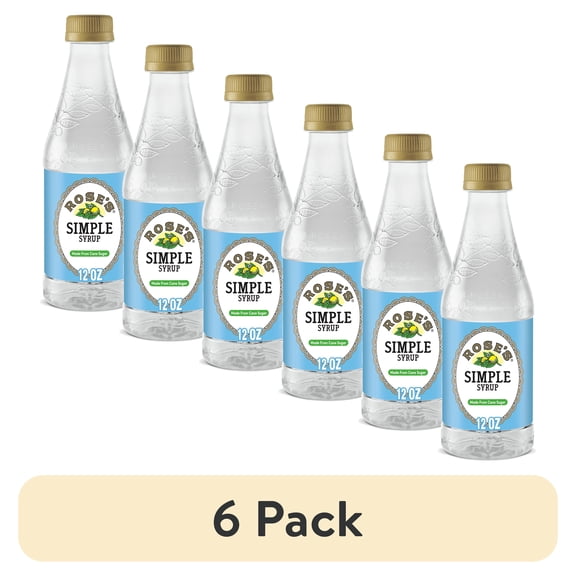 (6 pack) Rose's Simple Syrup Mixer, 12 fl oz, Bottle