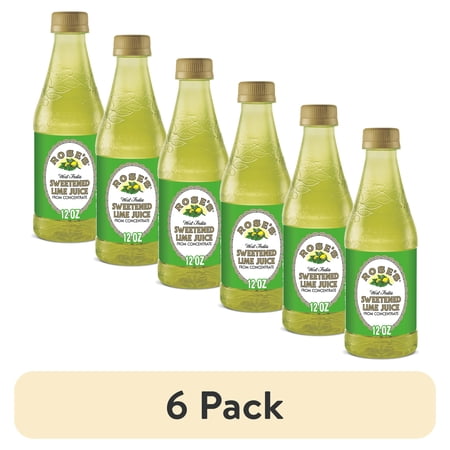(6 pack) Rose's Sweetened Lime Juice, 12 fl oz, Bottle
