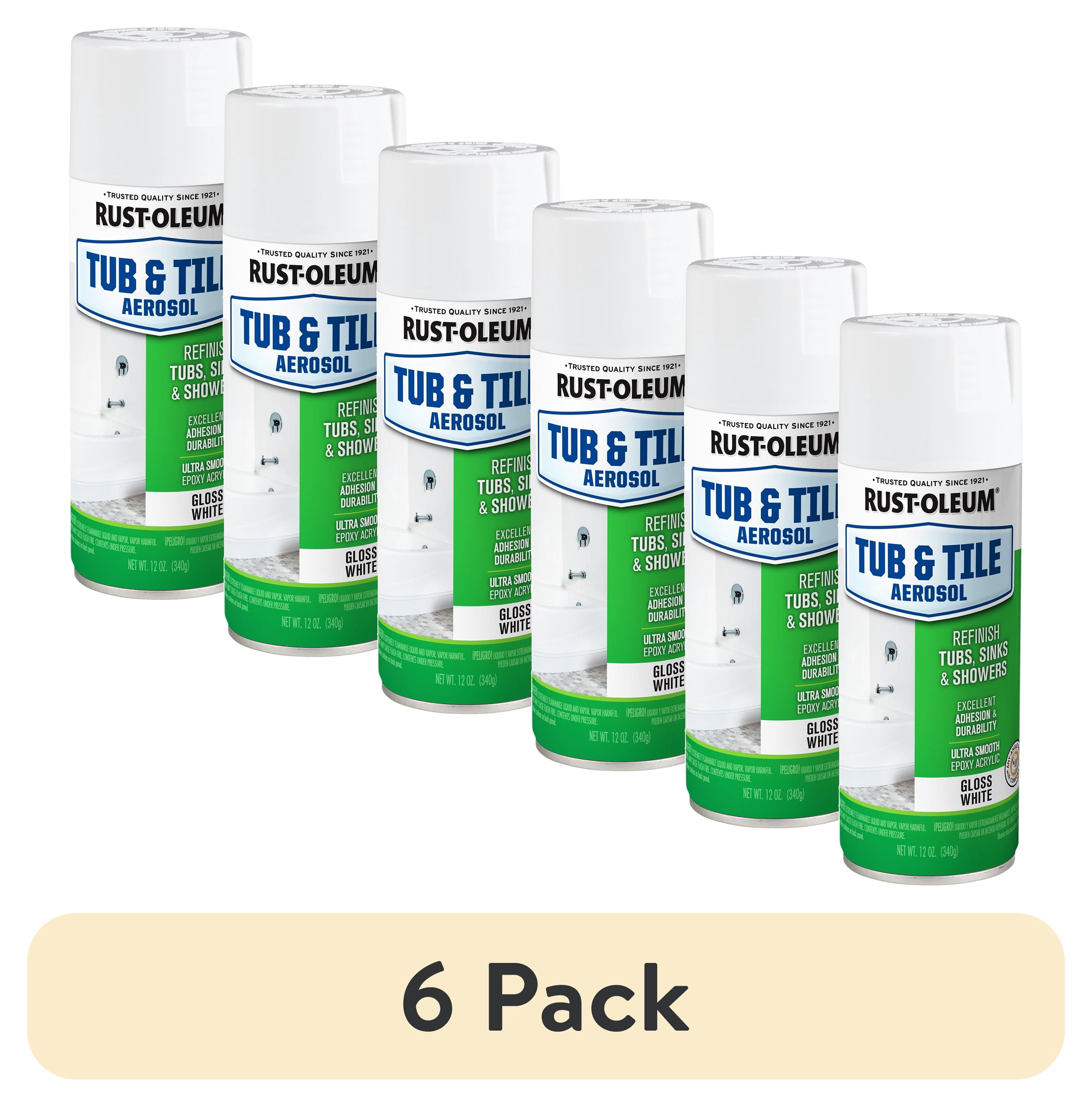 (6 pack) Rust-Oleum Tub and Tile White Spray Paint-280882, 12 oz