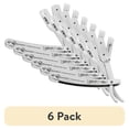 thumbnail image 1 of (6 pack) Ruvanti Straight Edge Razor for Professional Barbers, Best for Salon and Home Use - for Men's Shave (Silver), 1 of 9