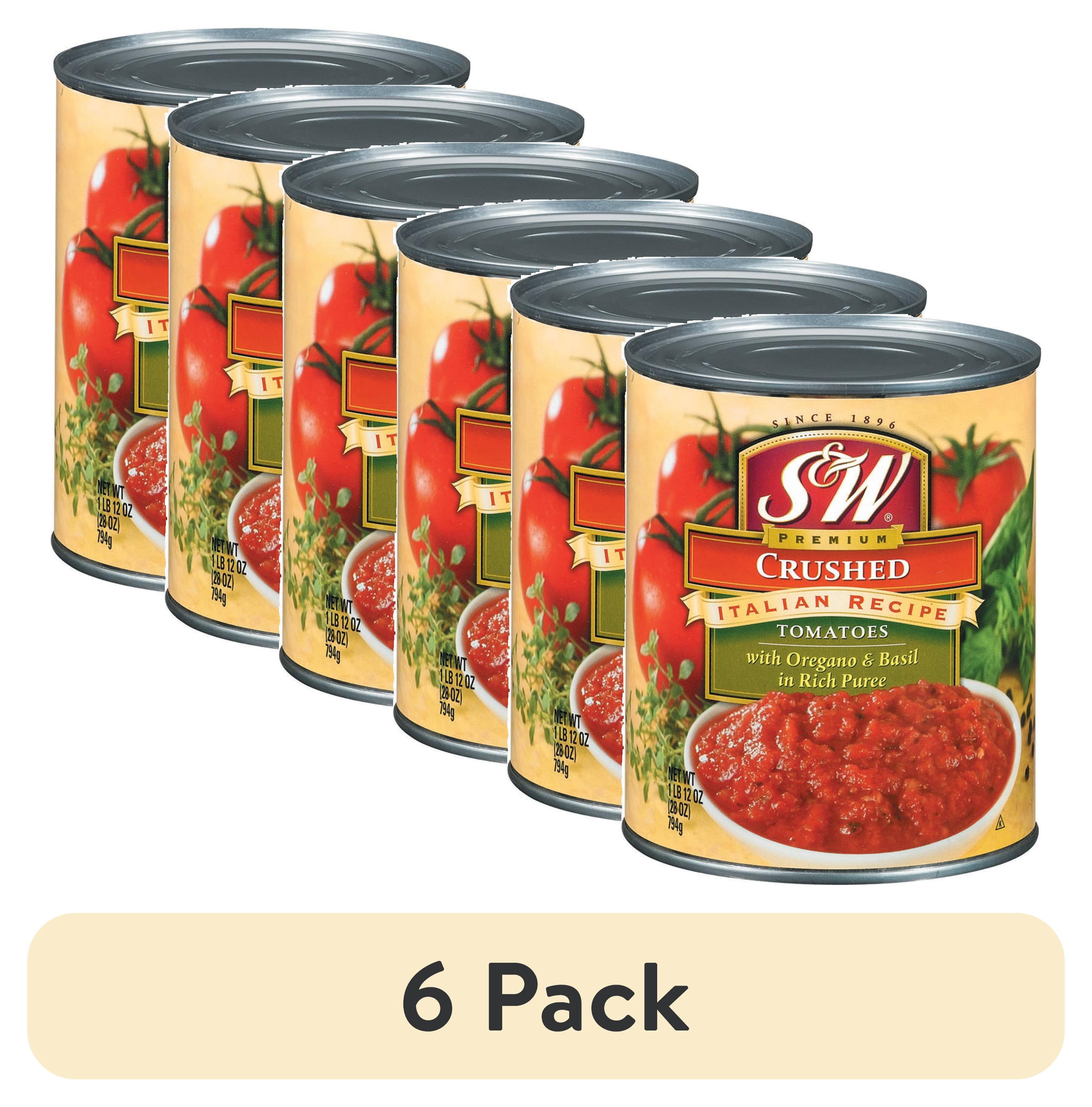 (6 pack) S&W Crushed Tomatoes with Oregano Basil, 28 oz Can
