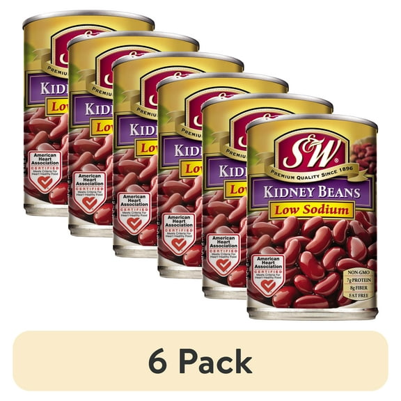 (6 pack) S&W Kidney Beans - Low Sodium - 15.5 oz. Can