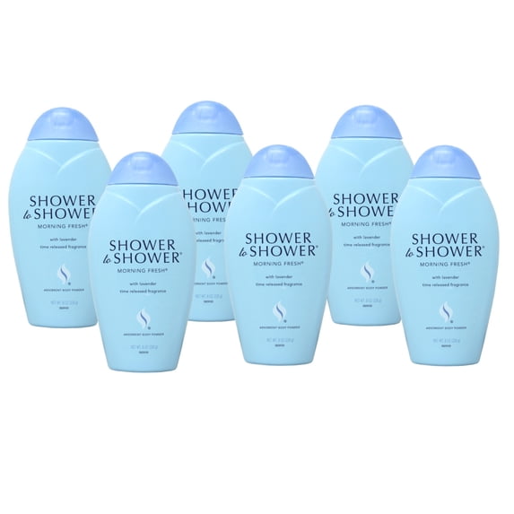 (6 pack) SHOWER TO SHOWER Body Powder Morning Fresh 8 oz