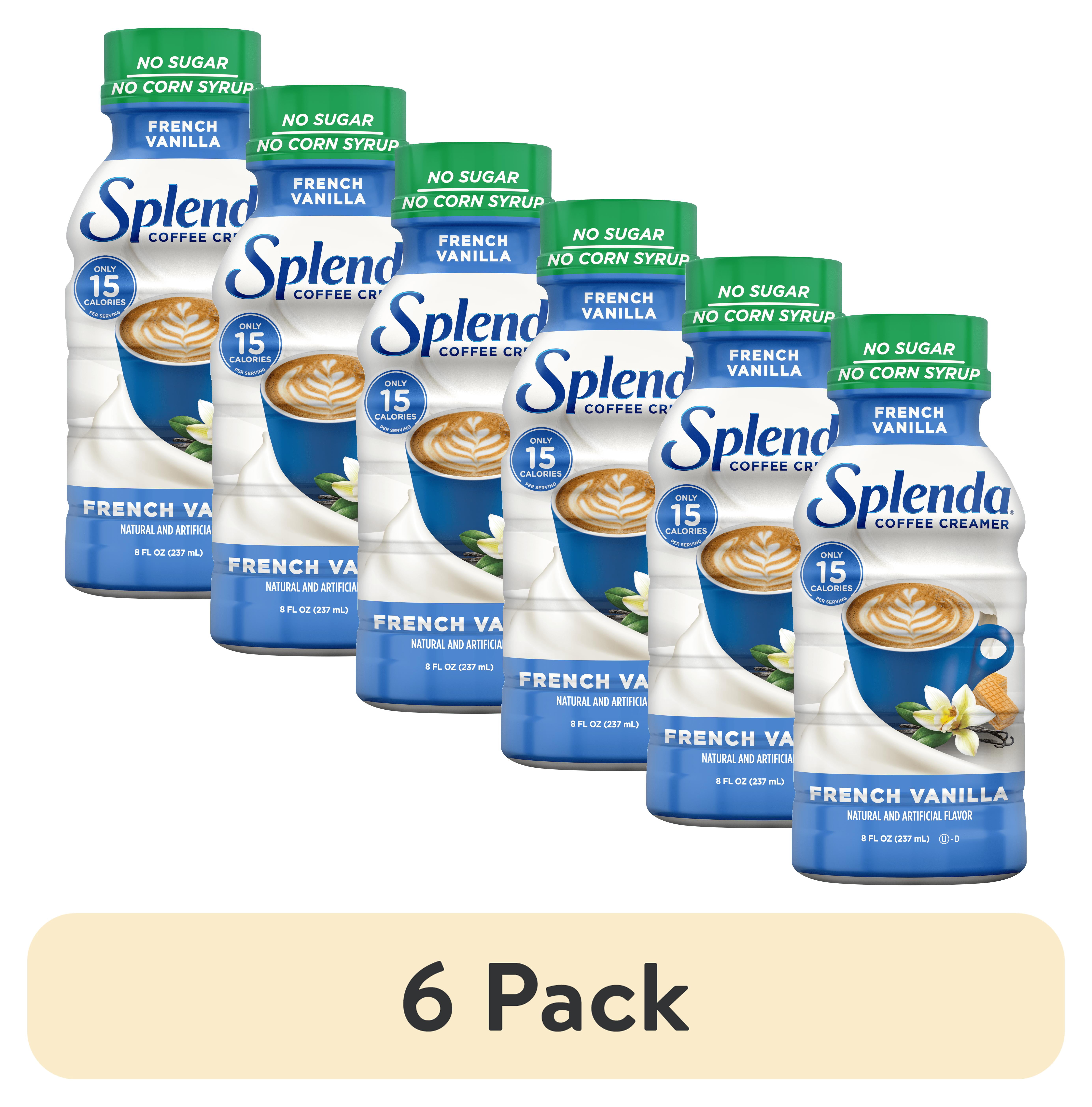 (6 pack) SPLENDA Sugar Free, Low Calorie French Vanilla Coffee Creamer, 8 Fl Ounces Bottle