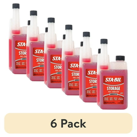 (6 pack) STA-BIL Storage Fuel Stabilizer - Keeps Fuel Fresh For Up To Two Years, Effective In All Gasoline Including All Ethanol Blended Fuels, For Quick, Easy Starts, Treats Up To 80 Gallons, 32oz (22214)