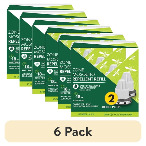 (6 pack) STEM Zone Mosquito Repellent Refill Pods (2), Easy-to-Use Outdoor Insect Protection with Proven Essential Oils, People and Pet Safe