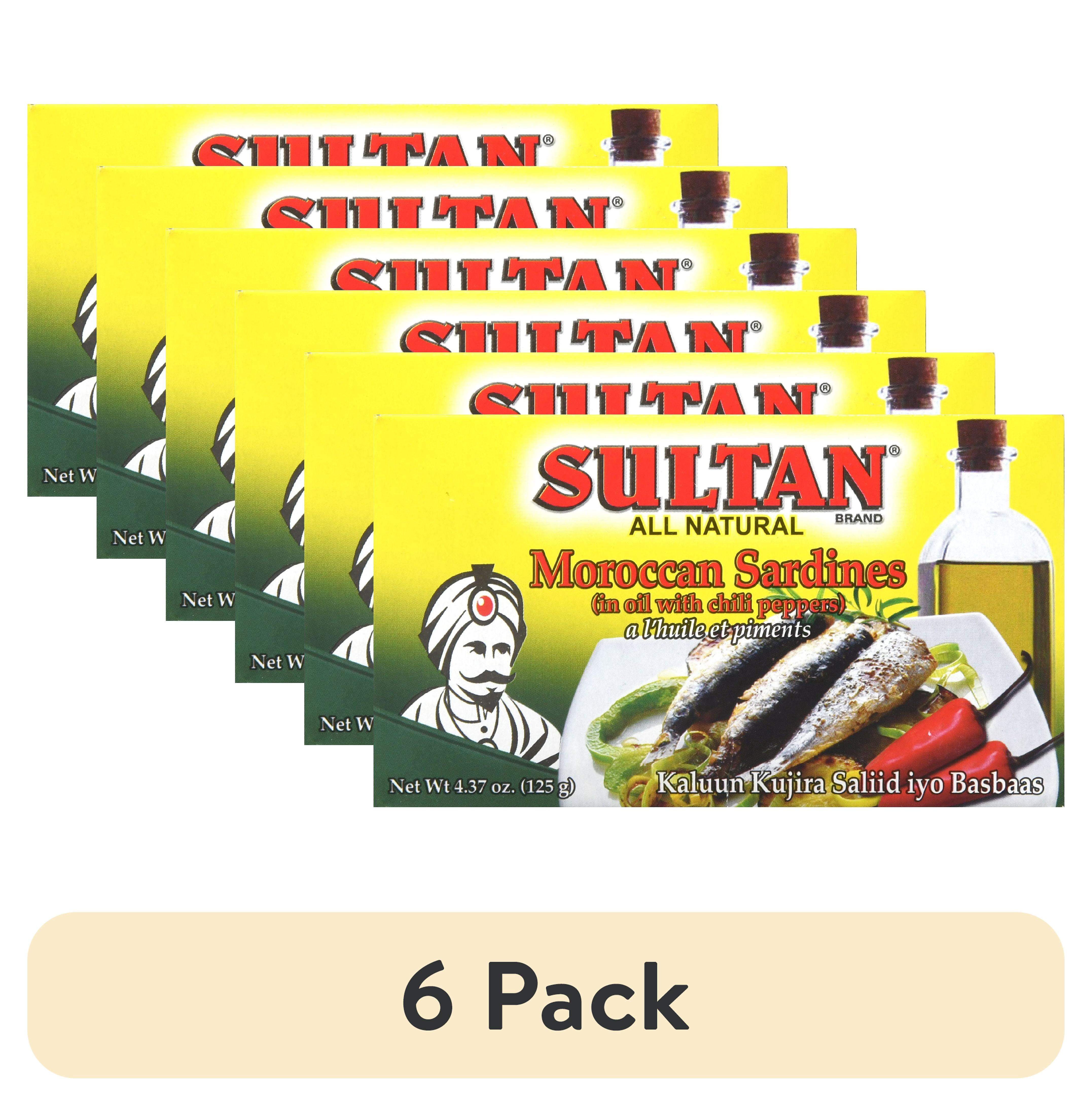(6 pack) SULTAN Sardines, Moroccan, in Oil with Chili Peppers, 4.37 OZ
