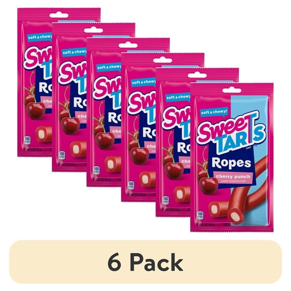 (6 pack) SWEETARTS Soft & Chewy Ropes 5 oz. Pack