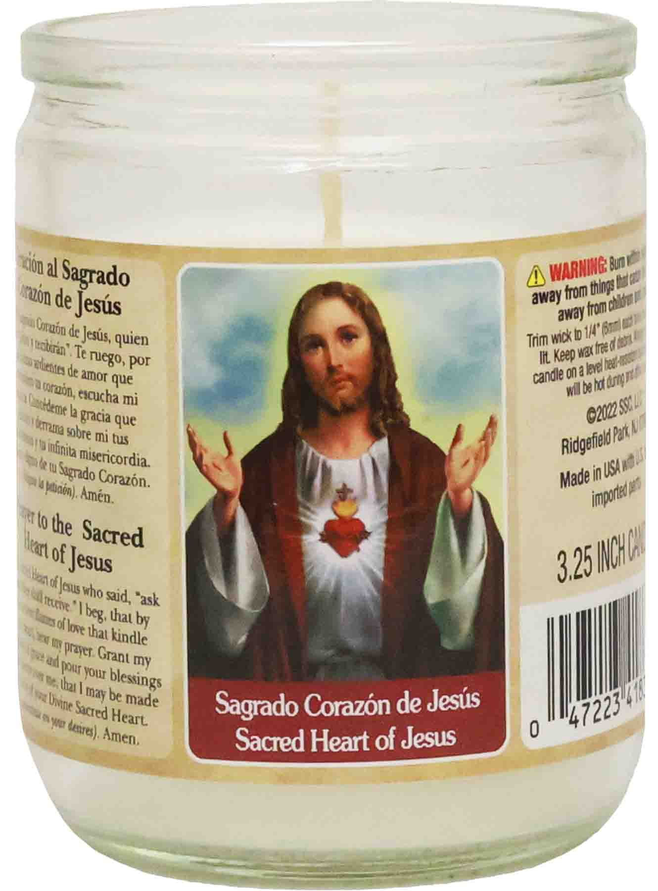 (6 pack) Sacred Heart Red Religious Candle, 3.25 Inch