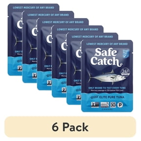 (6 pack) Safe Catch Elite Wild Pure Tuna, 3 oz Pouch – Mercury Tested, High-Protein Ready-to-Eat Tuna