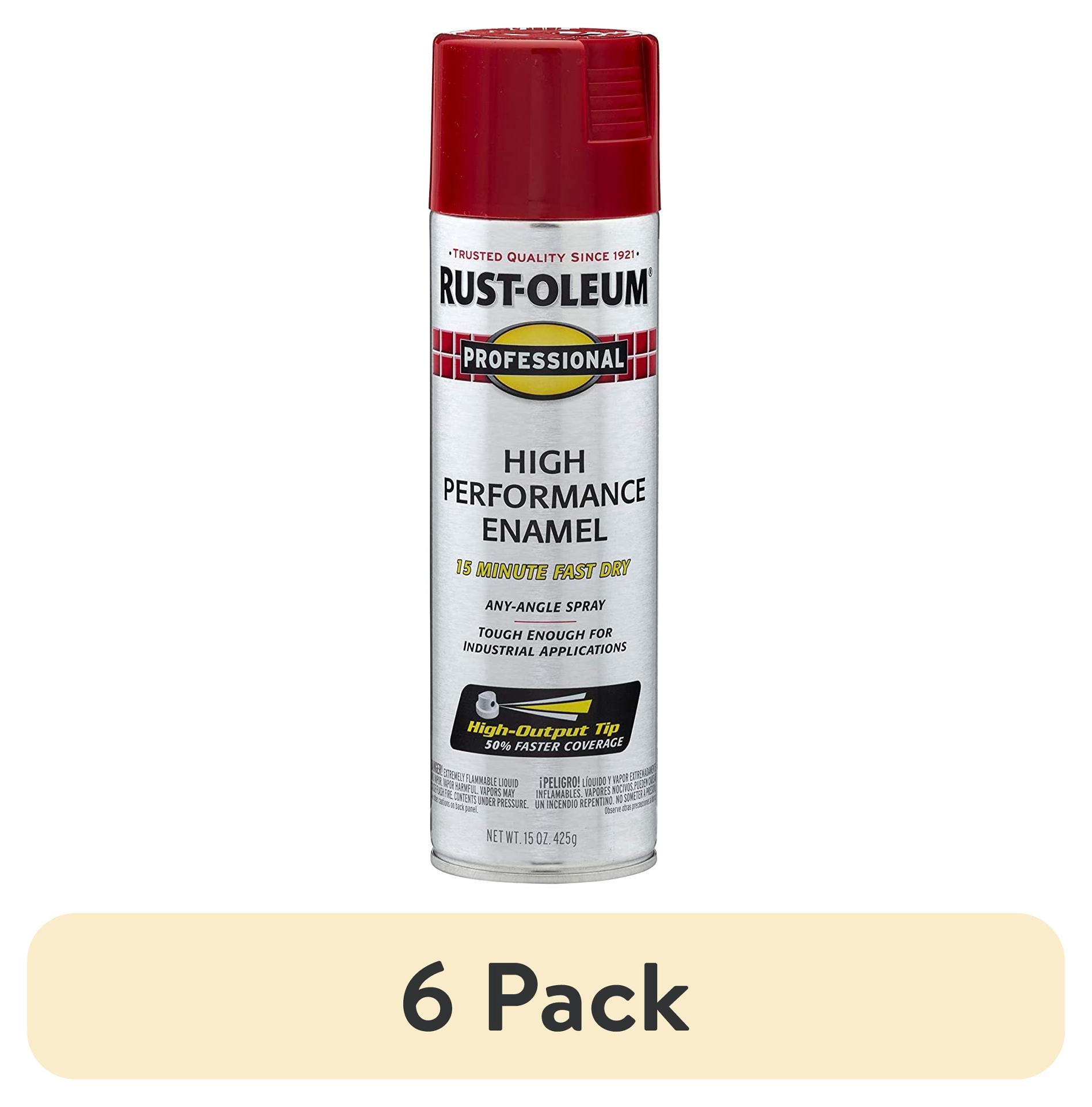 (6 pack) Safety Red, Rust-Oleum Professional High Performance Enamel Gloss Spray Paint-7564838, 15 oz