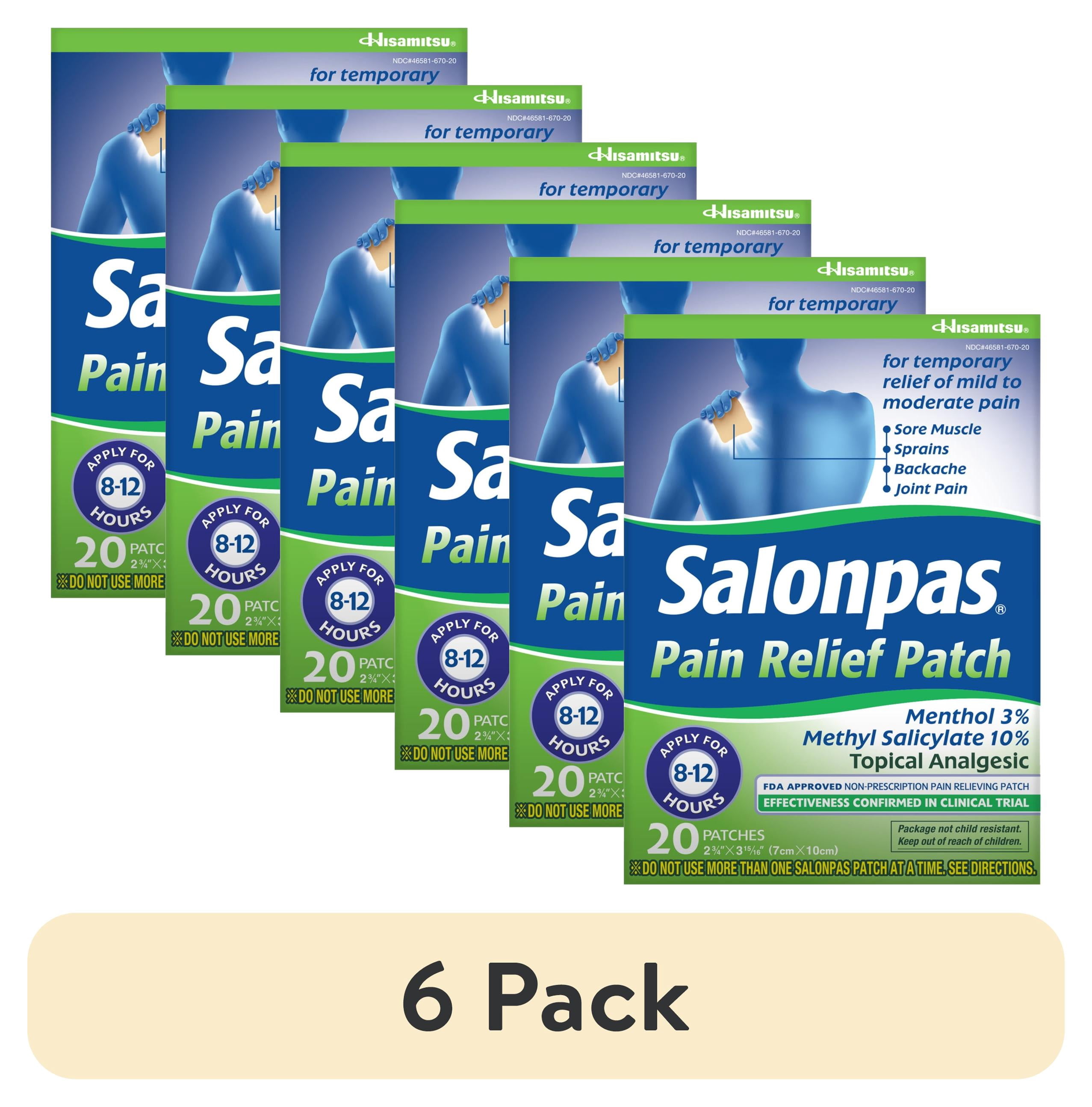 (6 pack) Salonpas Pain Relief Patch, 20 Count (Pack of 1)