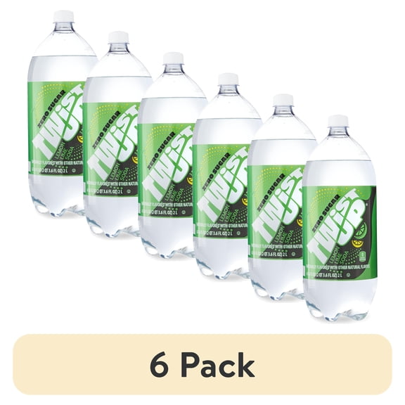 (6 pack) Sam's Choice Zero Sugar Twist Up Lemon-Lime Soda Pop, 2 L (67.6 fl oz)