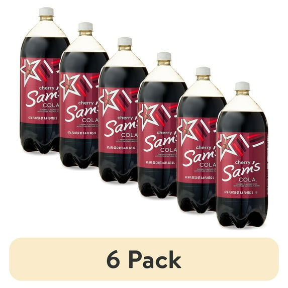(6 pack) Sam's Cola Cherry Soda, 2 Liter Bottle