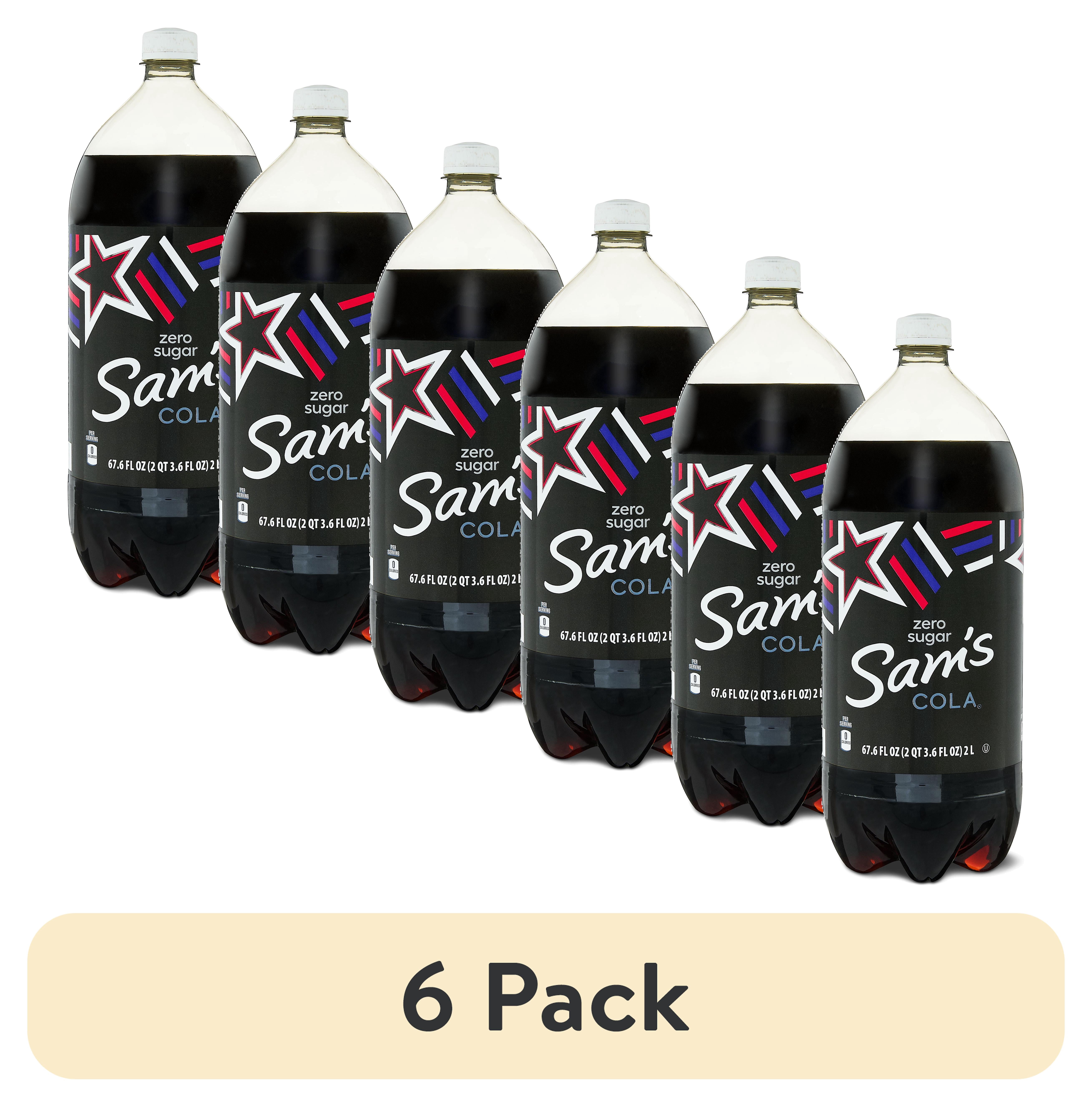 (6 pack) Sam's Zero Sugar Cola Soda, 2 Liter Bottle