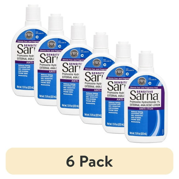 (6 pack) Sarna Sensitive Steroid-Free Anti-Itch Lotion Unscented