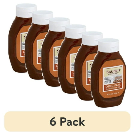 (6 pack) Sauer's Original Barbecue Sauce, 18 oz. squeeze Bottle