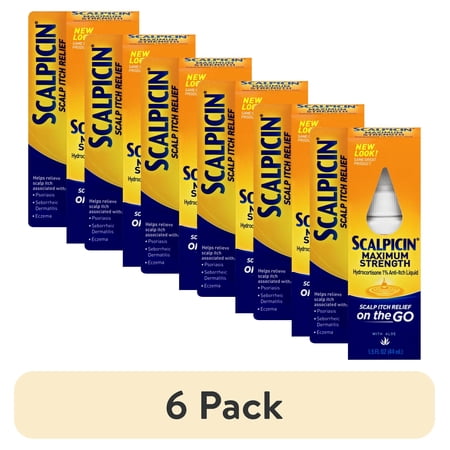 (6 pack) Scalpicin Scalp Itch Treatment, 1.5 fl oz, Max Strength