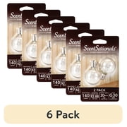 (6 pack) ScentSationals 20 Watt Replacement Wax Warmer Clear Incandescent Light Bulbs, 2 Bulbs