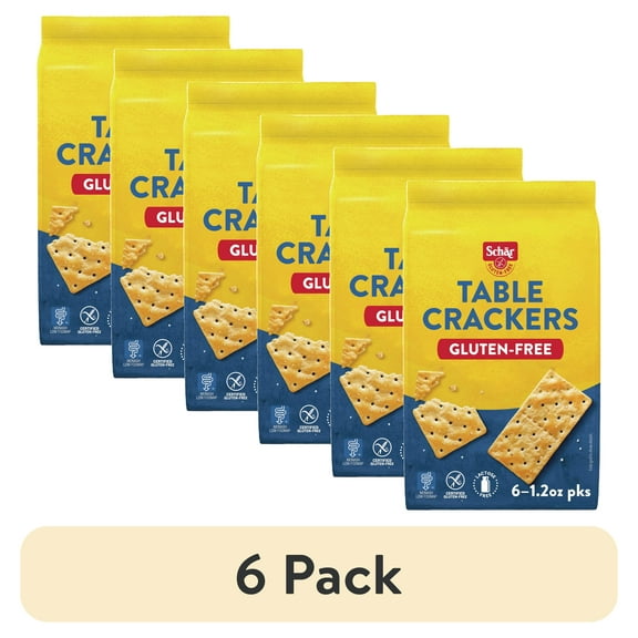 (6 pack) Schar Gluten Free Table Crackers, Paper Packet, 7.4 Ounce (1.2oz Packs per Case)