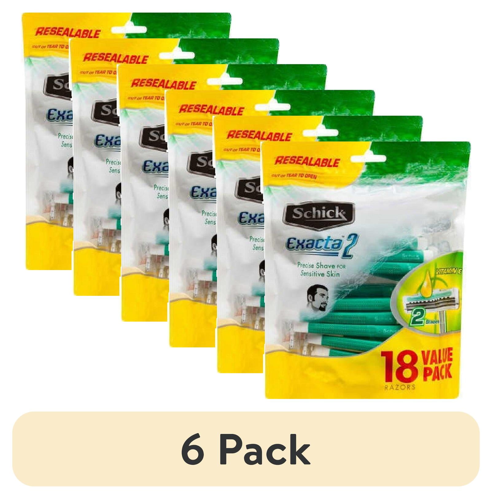 (6 pack) Schick Exacta 2 Sensitive Disposable Razors, 18 ct